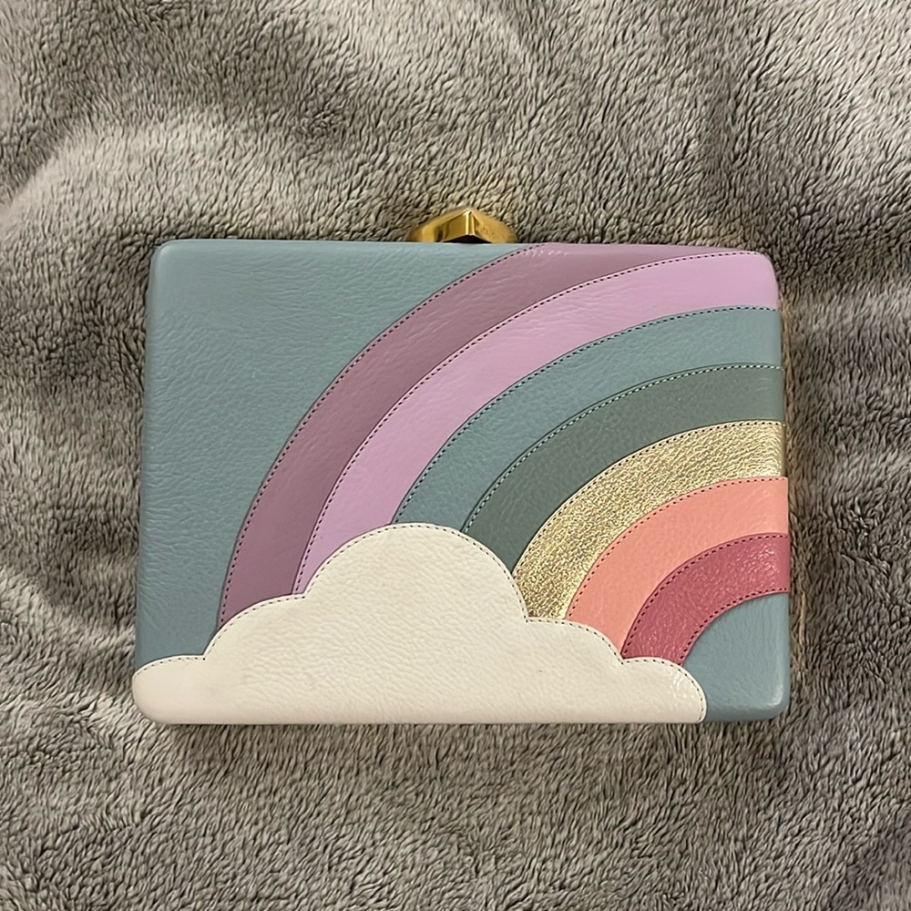 Luxury 18K gold designer clutch from Butrich! Handmade with pink velour lining.